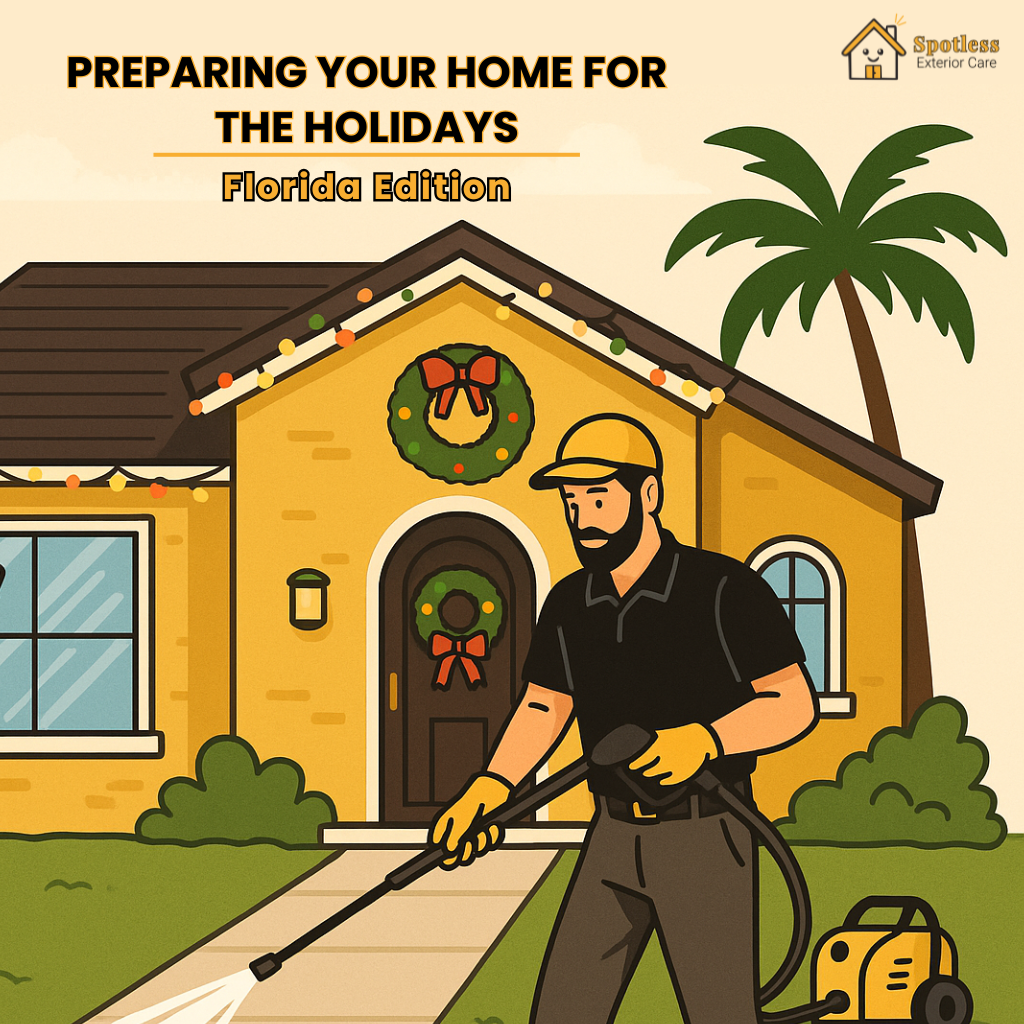 holidays with Spotless Exterior Care illustration